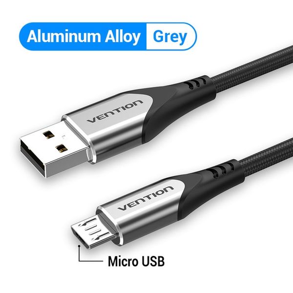 Кабель USB-MicroUSB Vention TPE Nylon 3A 480Mbps nickel-plated COAHC фото