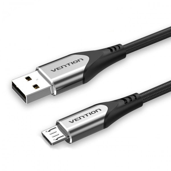 Кабель USB-MicroUSB Vention TPE Nylon 3A 480Mbps nickel-plated COAHC фото