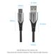 Кабель USB-MicroUSB Vention TPE Nylon 3A 480Mbps nickel-plated, 0.25m