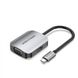 Адаптер Type-C-HDMI-VGA v.1.4 Vention 4K 30Hz gold-plated 0.15m Grey (TDIHB), 0.15m, Сірий