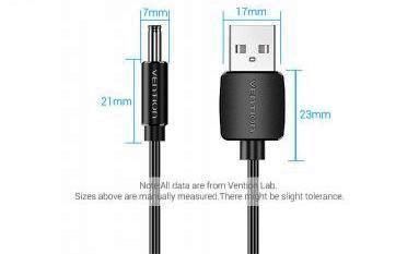 Кабель USB-DC3.5mm Vention PVC 5V 2A CEXBF фото