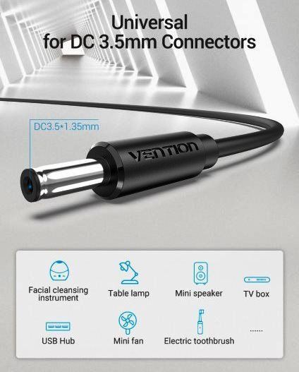 Кабель USB-DC3.5mm Vention PVC 5V 2A CEXBF фото