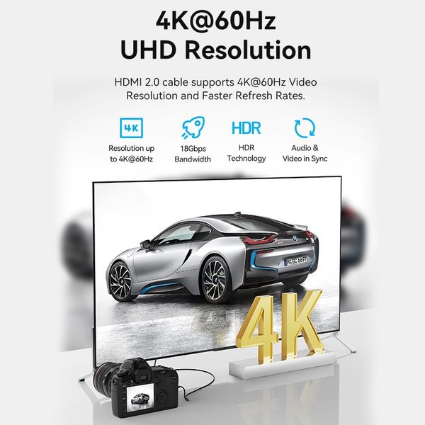 Кабель HDMI-miniHDMI v.2.0 Vention Metal GND 4K 60Hz 18Gbps HDR Video Dolby Audio AGHBG фото