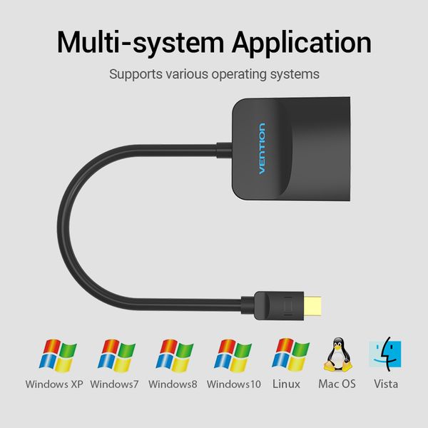 Адаптер MiniDisplayPort-HDMI Vention 1080P 60Hz Black (HBCBB) HBCBB фото