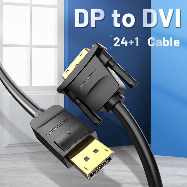 Кабель DisplayPort-DVI-D v.1.2 (24+1) Vention 1080P 60Hz HAFBG фото