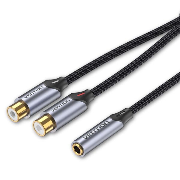 Подовжувач Audio 3.5мм-2RCA Vention F/2xF gold-plated BCOHY фото