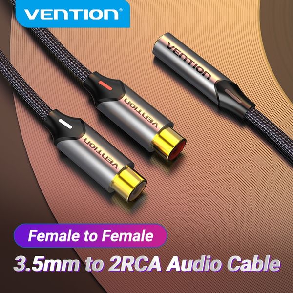 Удлинитель Audio 3.5мм-2RCA Vention F/2xF gold-plated BCOHY фото