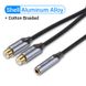 Удлинитель Audio 3.5мм-2RCA Vention F/2xF gold-plated, 0.3m