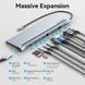 Док-станція USB3.1 Type-C HDMI 4K30Hz/VGA/USB3.0x3/RJ45/SD/TF/TRRS 3.5mm/PD 100W Vention 11in1