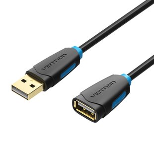 Удлинитель USB-USB 2.0 Vention F/M PVC Round gold-plated 480Mbps CBCBJ фото