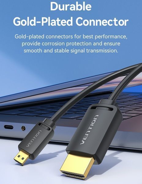 Кабель HDMI-miniHDMI v.2.0 Vention Metal GND 4K 60Hz 18Gbps HDR Video Dolby Audio AGHBI фото