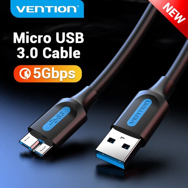 Кабель USB-MicroUSB-B 3.0 Vention PVC Round nickel-plated 5Gbps COPBC фото