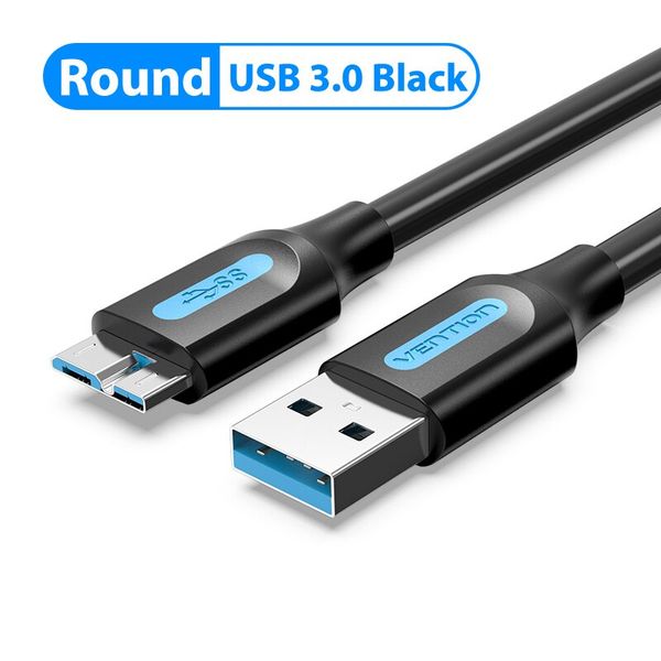 Кабель USB-MicroUSB-B 3.0 Vention PVC Round nickel-plated 5Gbps COPBC фото