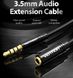 Подовжувач Audio Aux 3.5мм-3.5мм M/F Vention gold-plated, 0.5m