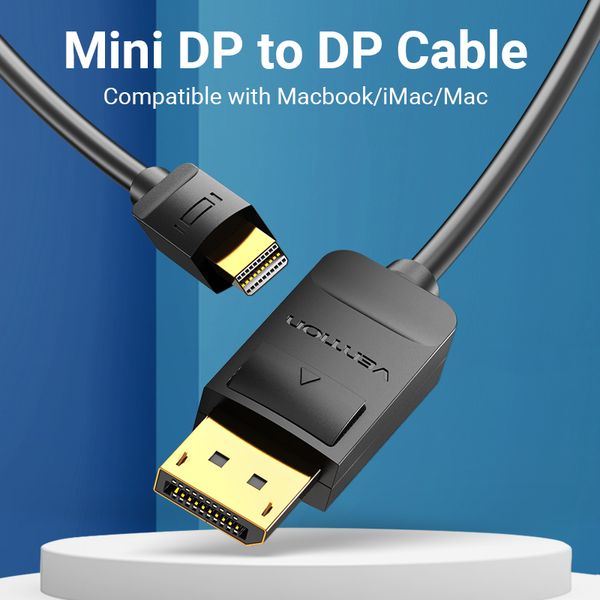 Кабель MiniDisplayPort-DisplayPort v.1.2 Vention 4K 2K 60Hz 21.6Gbps HAABG фото