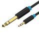 Кабель Audio 6.35мм-3.5мм Vention F/F PVC Shell gold-plated, 1m