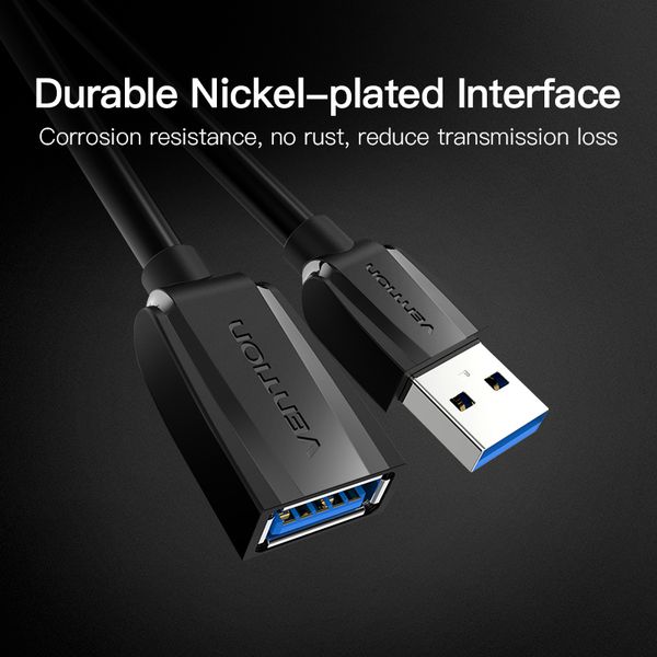 Удлинитель USB-USB 3.0 Vention F/M Flexible Round 5Gbps VAS-A45-B050 фото