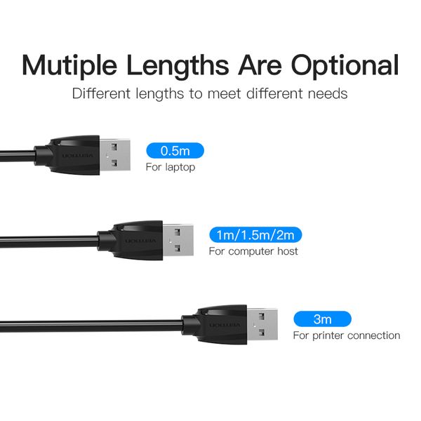 Подовжувач USB-USB 3.0 Vention F/M Flexible Round 5Gbps VAS-A45-B050 фото