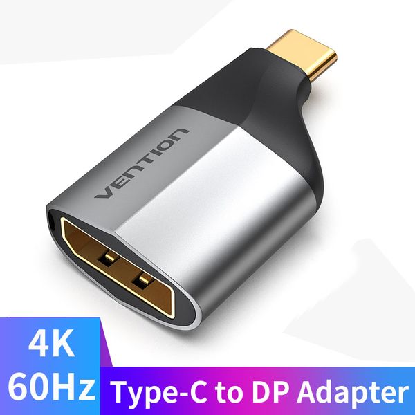 Адаптер Type-C-DisplayPort v.1.2 Vention 4K 60Hz gold-plated Black (TCCH0) TCCH0 фото