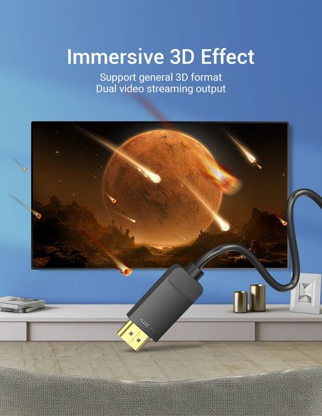 Кабель MiniDisplayPort-HDMI v.1.4 Vention 4K 30Hz gold-plated HAHBG фото