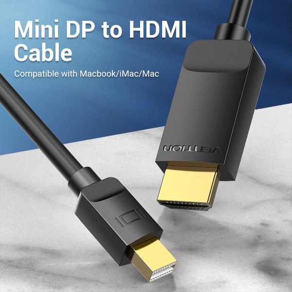 Кабель MiniDisplayPort-HDMI v.1.4 Vention 4K 30Hz gold-plated HAHBG фото