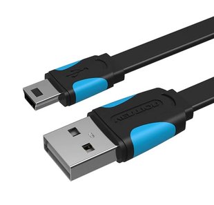 Кабель USB-MiniUSB 2.0 5pin Vention Flat VAS-A14-B025 фото