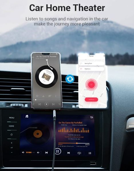 Кабель Audio Aux 3.5мм-3.5мм Vention TRRS M/M Round Nylon gold-plated BAQHG фото