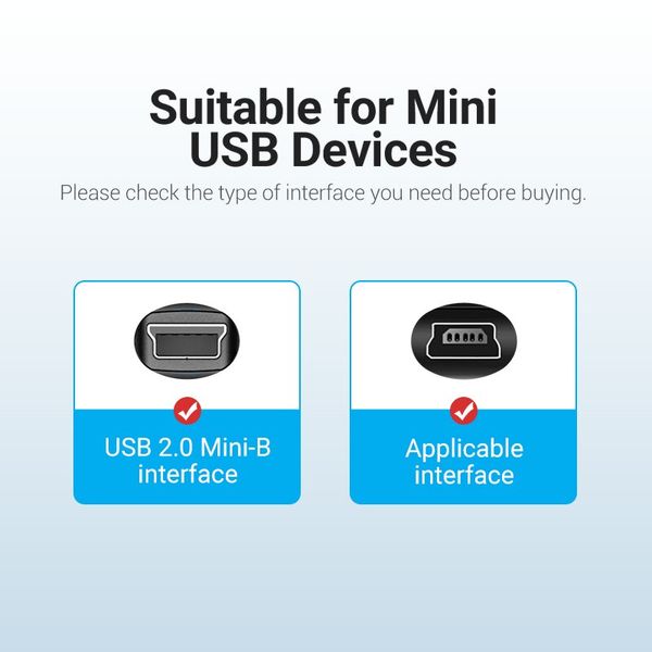 Кабель USB-MiniUSB 2.0 5pin Vention Flat VAS-A14-B025 фото