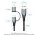 Кабель 2 в 1 USB-MicroUSB-Lightning Vention TPE Nylon MFi C89 2.4А 480Mbps nickel-plated, 0.5m