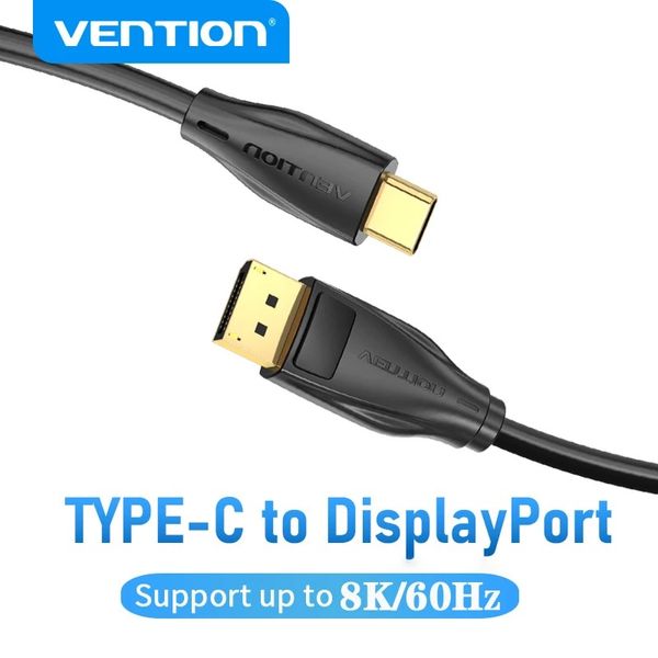 Кабель Type-C-DisplayPort v1.4 Vention PVC 8K 60Hz 4K 144Hz 2k 165Hz 1080P 240Hz 21.6Gbps gold-plated CGYBF фото