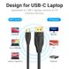 Кабель Type-C-DisplayPort v1.4 Vention PVC 8K 60Hz 4K 144Hz 2k 165Hz 1080P 240Hz 21.6Gbps gold-plated, 1m