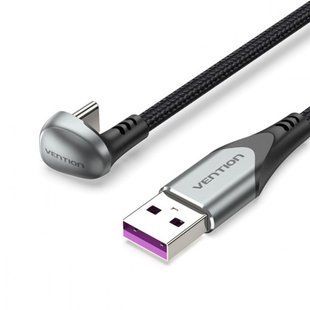 Кабель USB-Type-C Vention TPE Nylon U-Shaped 180&deg; PD 66W 5A 480Mbps nickel-plated COHHG фото