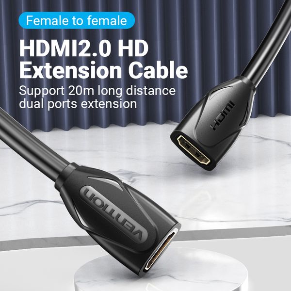 Подовжувач HDMI-HDMI v.2.0 Vention M/M PVC Shell 4K 60Hz 18Gbps gold-plated AAXBD фото