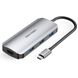 USB HUB 6 в 1 Vention Type-C-HDMI-USB 3USB 3.0 2Type-C 3.1 PD 100W 4K 30Hz 5Gbps, 0.15m