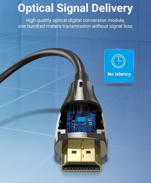 Кабель HDMI-HDMI v.2.0 Vention Optical Zinc PVC 4K 60Hz 18Gbps gold-plated ALABQ фото