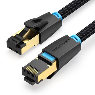 Патч-корд RJ45-RJ45 Vention LAN CAT8 SFTP 40Gbps 2000MHz Copper Cotton Braided Round IKGBD фото