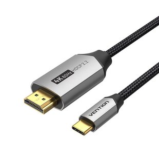 Кабель Type-C-HDMI 2.0 4K 60Hz HDCP 2.2 Thunderbolt 3 Vention Cotton Braided CRBBF фото