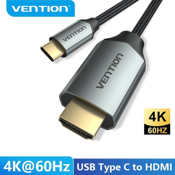 Кабель Type-C-HDMI 2.0 4K 60Hz HDCP 2.2 Thunderbolt 3 Vention Cotton Braided CRBBF фото