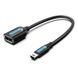 Адаптер USB-MiniUSB 5pin OTG 2.0 Vention PVC Round 2A 480Mbps nickel-plated 0.15m Black (CCTBB), 0.15m, Чорний