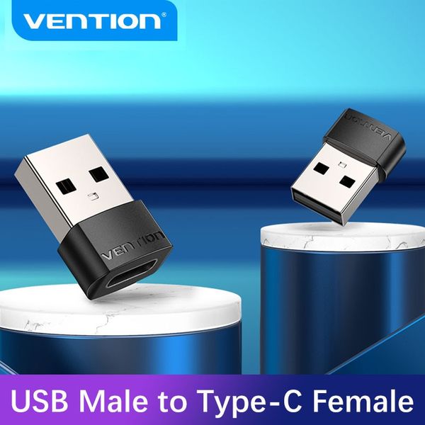 Адаптер USB-Type-C 2.0 Vention M/F PVC 3A 480Mbps nickel-plated Black (CDWB0) CDWB0 фото