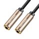 Подовжувач Audio Aux 3.5мм-3.5мм Vention TPE F/F gold-plated, 0.3m