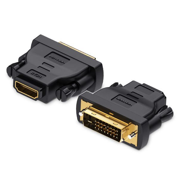 Адаптер HDMI-DVI-D Vention (DVI 24+1-HDMI 1.4) M/F 1080P 60Hz Black (ECDB0) ECDB0 фото