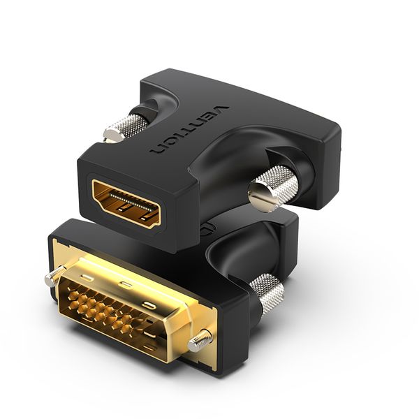 Адаптер HDMI-DVI-D Vention (DVI 24+1-HDMI 1.4) M/F 1080P 60Hz Upgraded gold-plated Black (AILB0) AILB0 фото