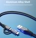 Кабель 2 в 1 USB-MicroUSB-Type-C Vention TPE Nylon 3А 480Mbps nickel-plated, 0.5m