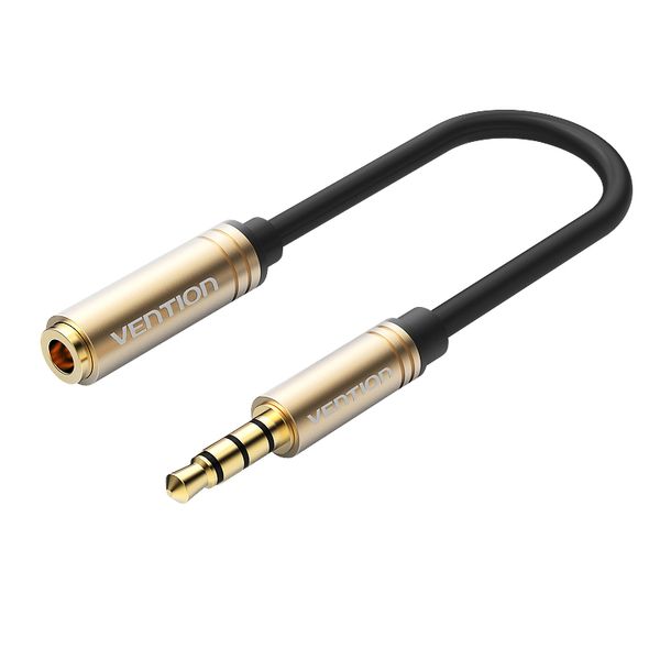 Адаптер Audio 3.5мм-3.5мм Vention M/F CTIA-OMTP gold-plated 0.10m Gold (VAB-S06-B010) VAB-S06-B010 фото