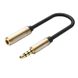 Адаптер Audio 3.5мм-3.5мм Vention M/F CTIA-OMTP gold-plated 0.10m Gold (VAB-S06-B010), 0.10m, Золотистий