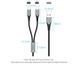 Кабель 2 в 1 USB-Type-C Vention Nylon 2.4А 480Mbps nickel-plated, 1m