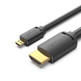 Кабель HDMI-microHDMI v.2.0 Vention Metal GND 4K 60Hz 18Gbps HDR Video Dolby Audio AGIBG фото