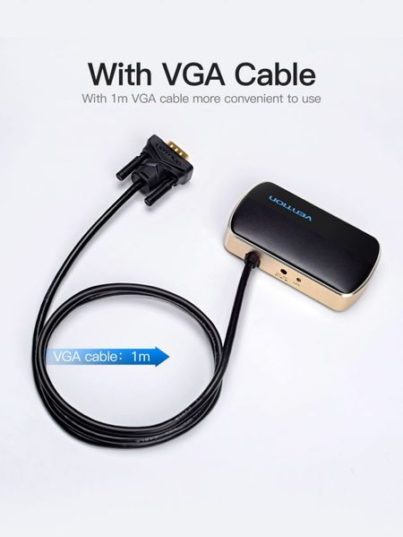 Спліттер 2 In 1 Out VGA-VGA Vention PVC M/2xF 1080P 60Hz gold-plated DBABF фото