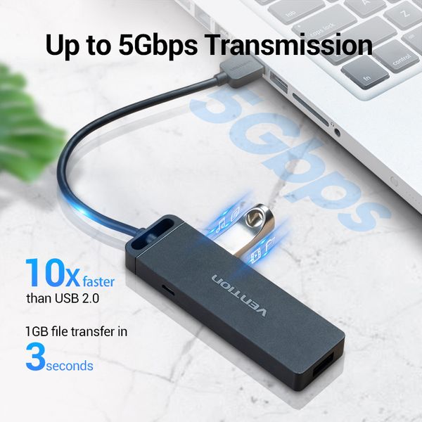 USB HUB Vention 4 в 1 USB-MicroUSB 4USB 3.0 5Gbps CHLBB фото